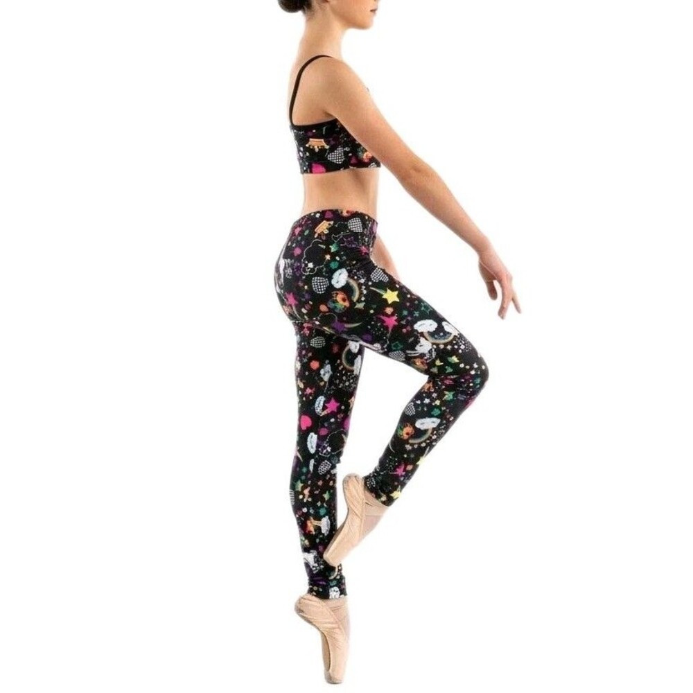 Duck Crossing VTG 90s Girls Neon Unicorn Party Dance Legging & Top Set Size L